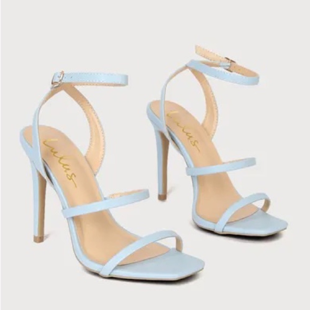 Lulu's Light Blue Strappy Heels